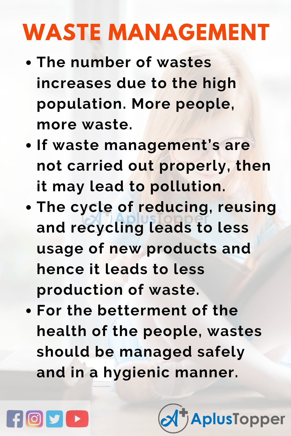 Short Speech On Waste Management 150 Words In English