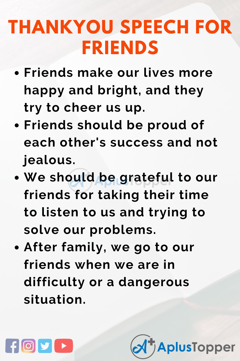 speech on friends and friendship