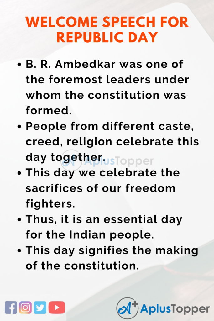 write a welcome speech on republic day