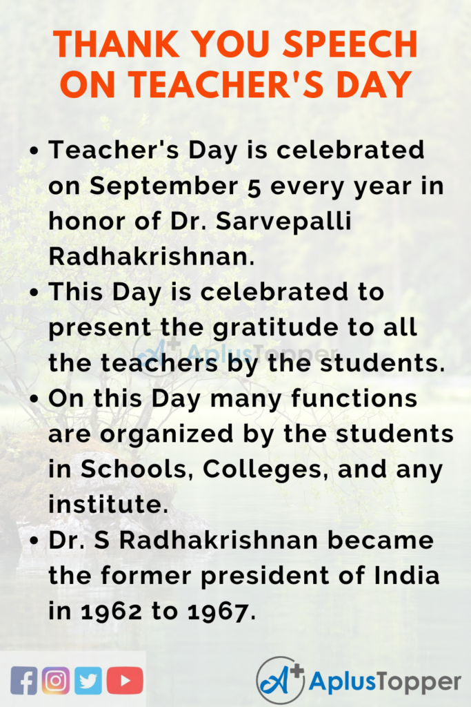 short speech on teachers day by teacher