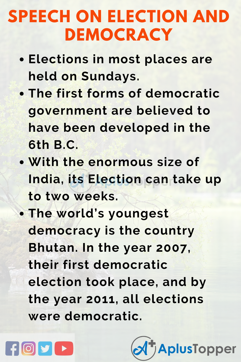 10 Lines On Election And Democracy Speech In English