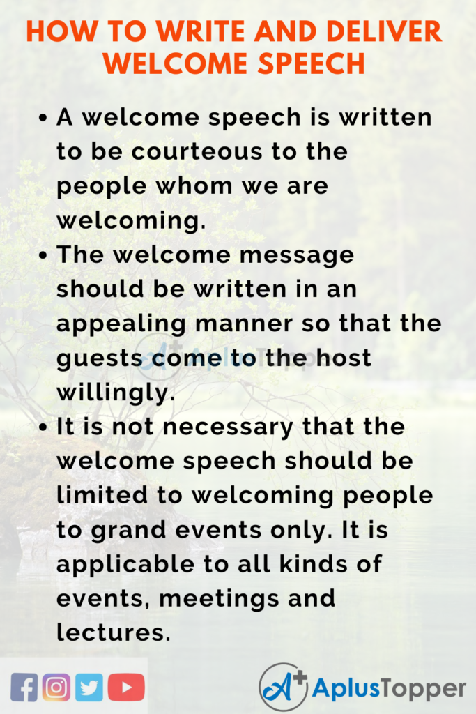 how to start a welcome speech in english
