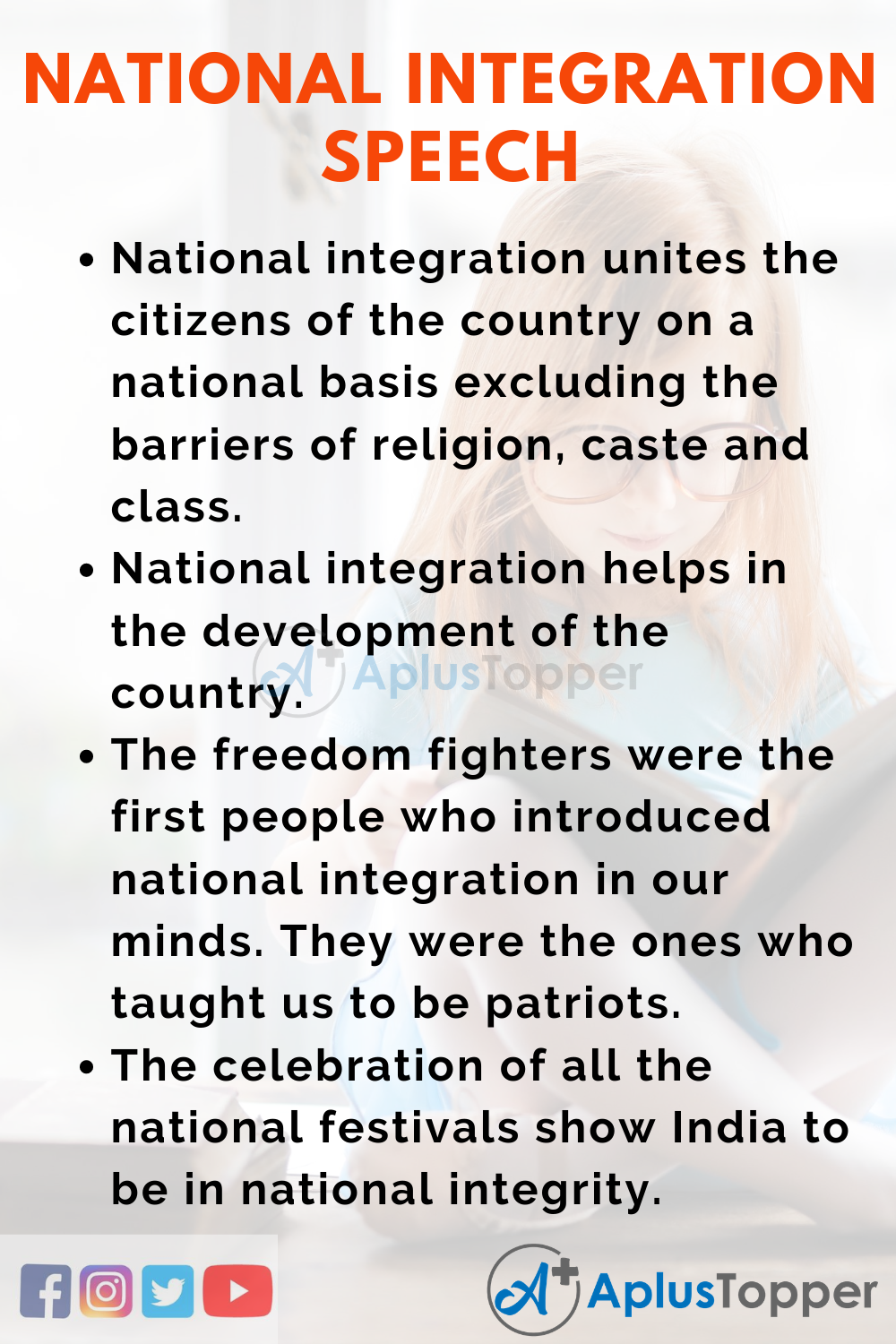 10 Lines On National Integration Speech In English