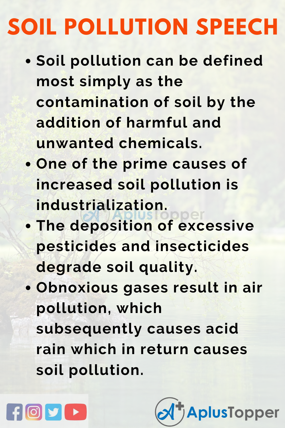 10 Lines On Soil Pollution Speech In English 