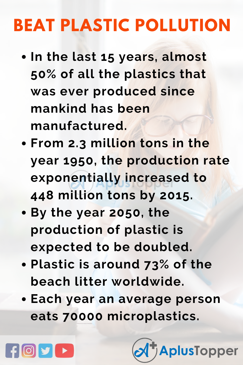 10 lines On Beat Plastic Pollution Speech In English