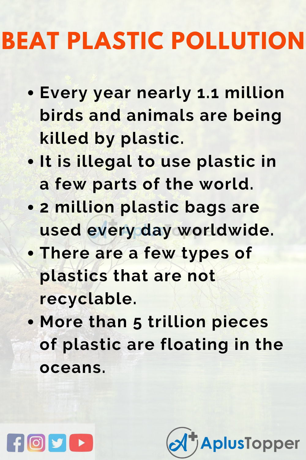 essay on how to reduce plastic pollution
