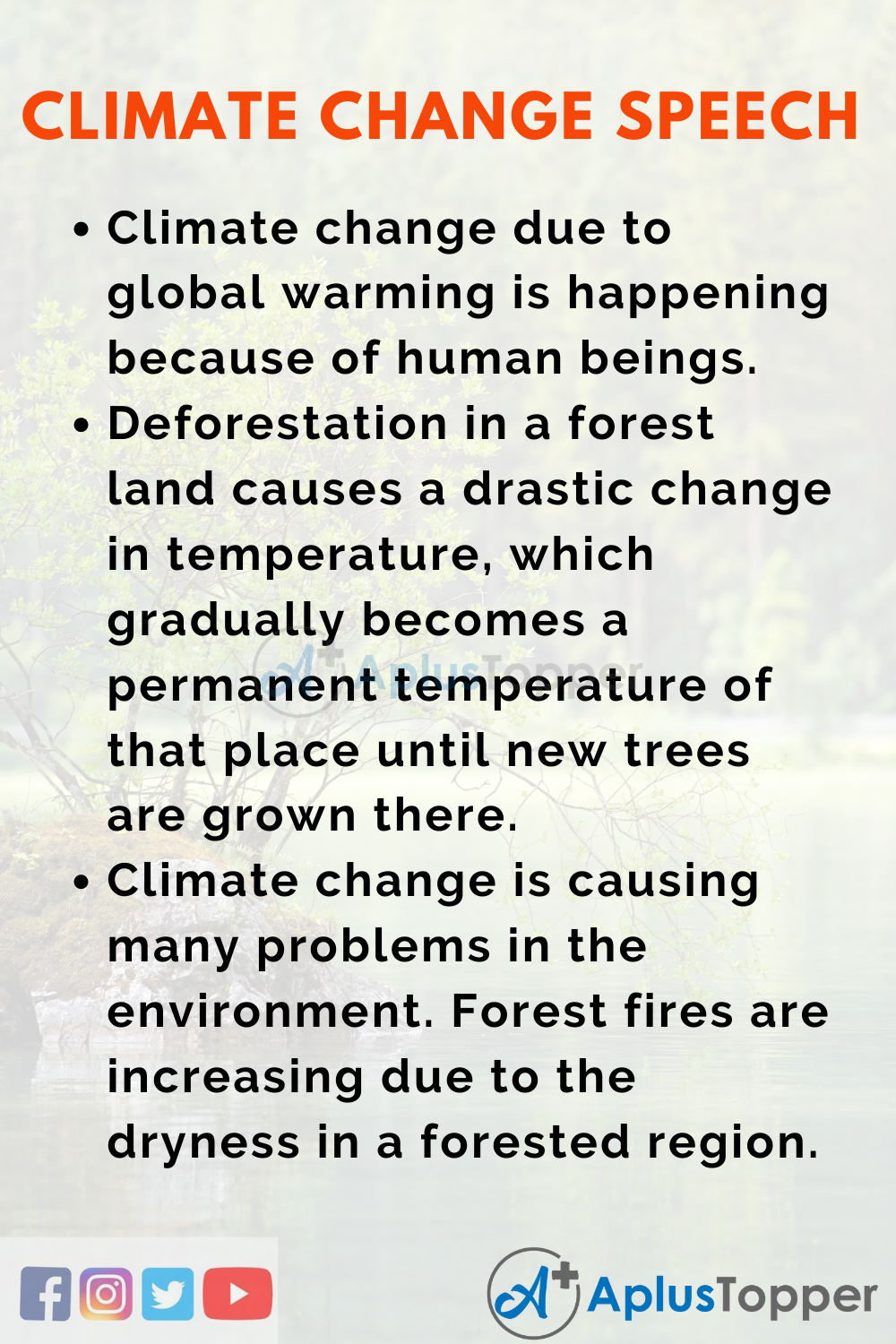 Short Speech On Climate Change 150 Words In English 