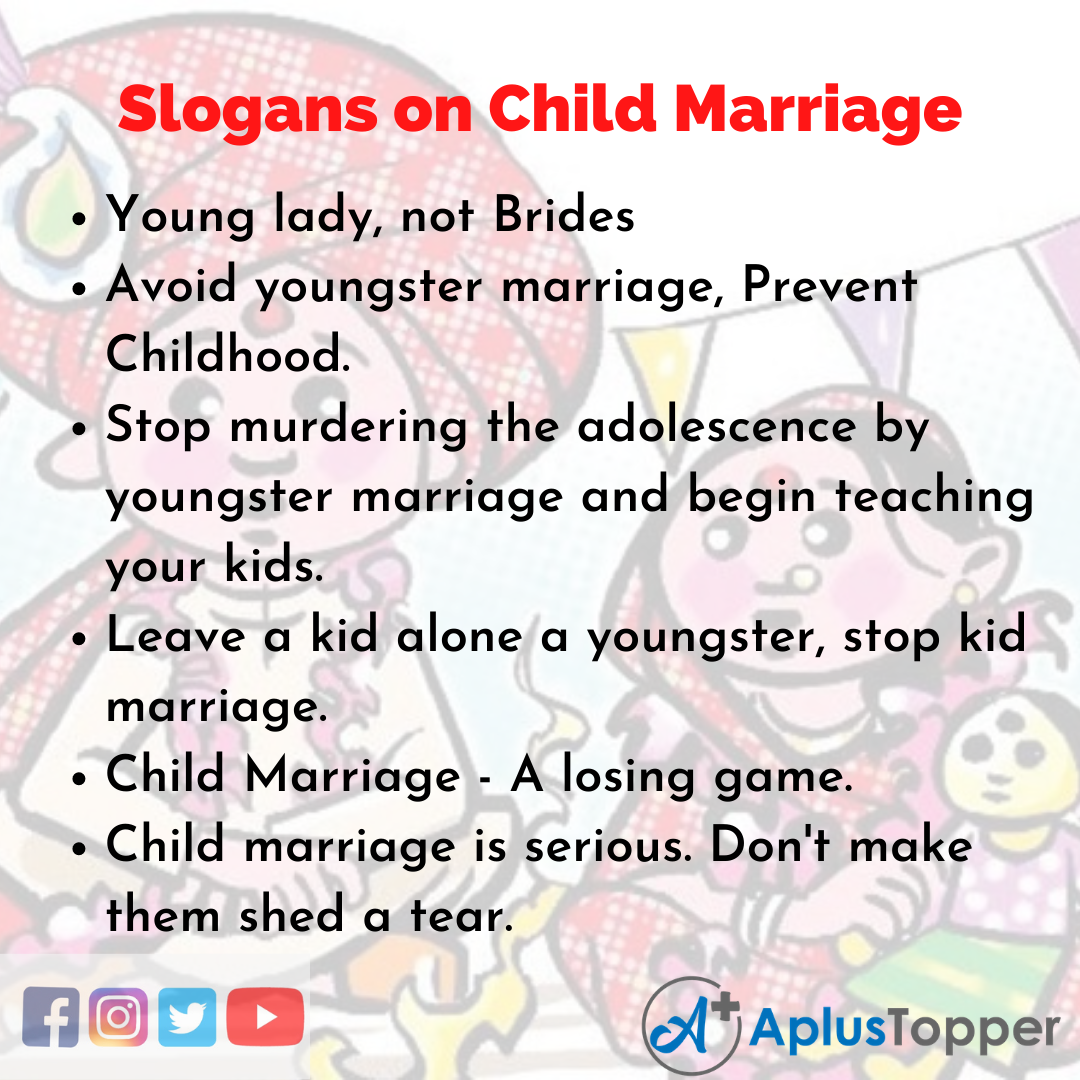 5 Slogans on Child Marriage in English