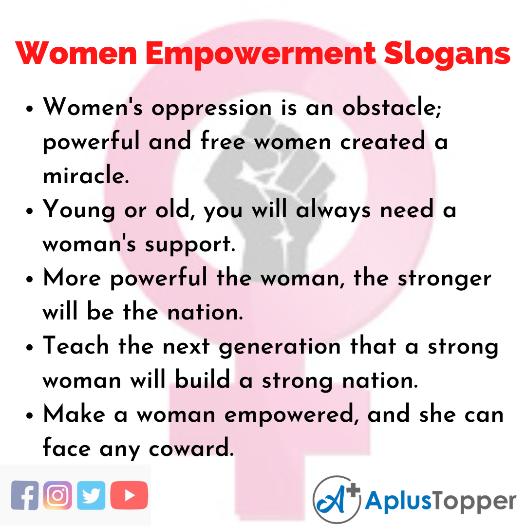 5 Slogans on Women Empowerment in English