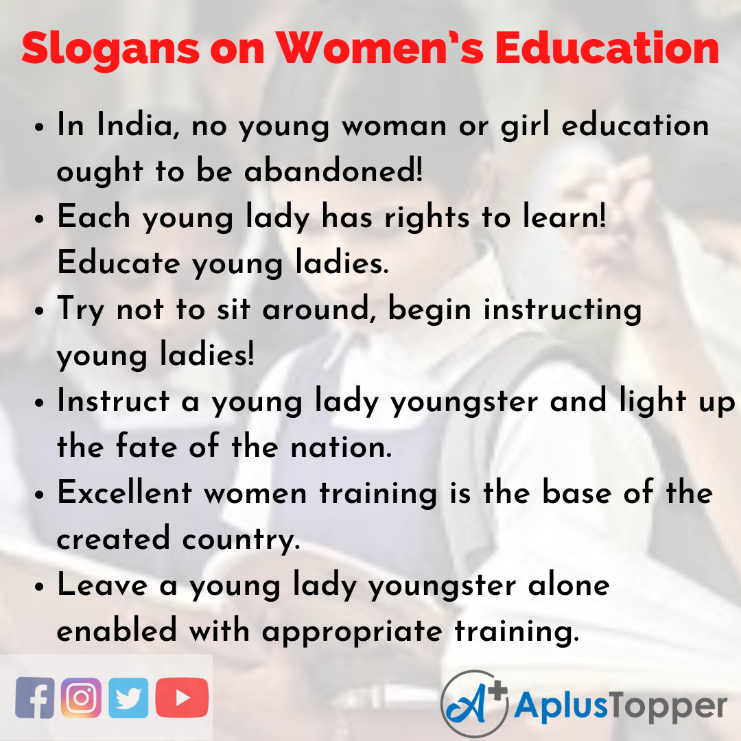 5 Slogans on Women’s Education in English