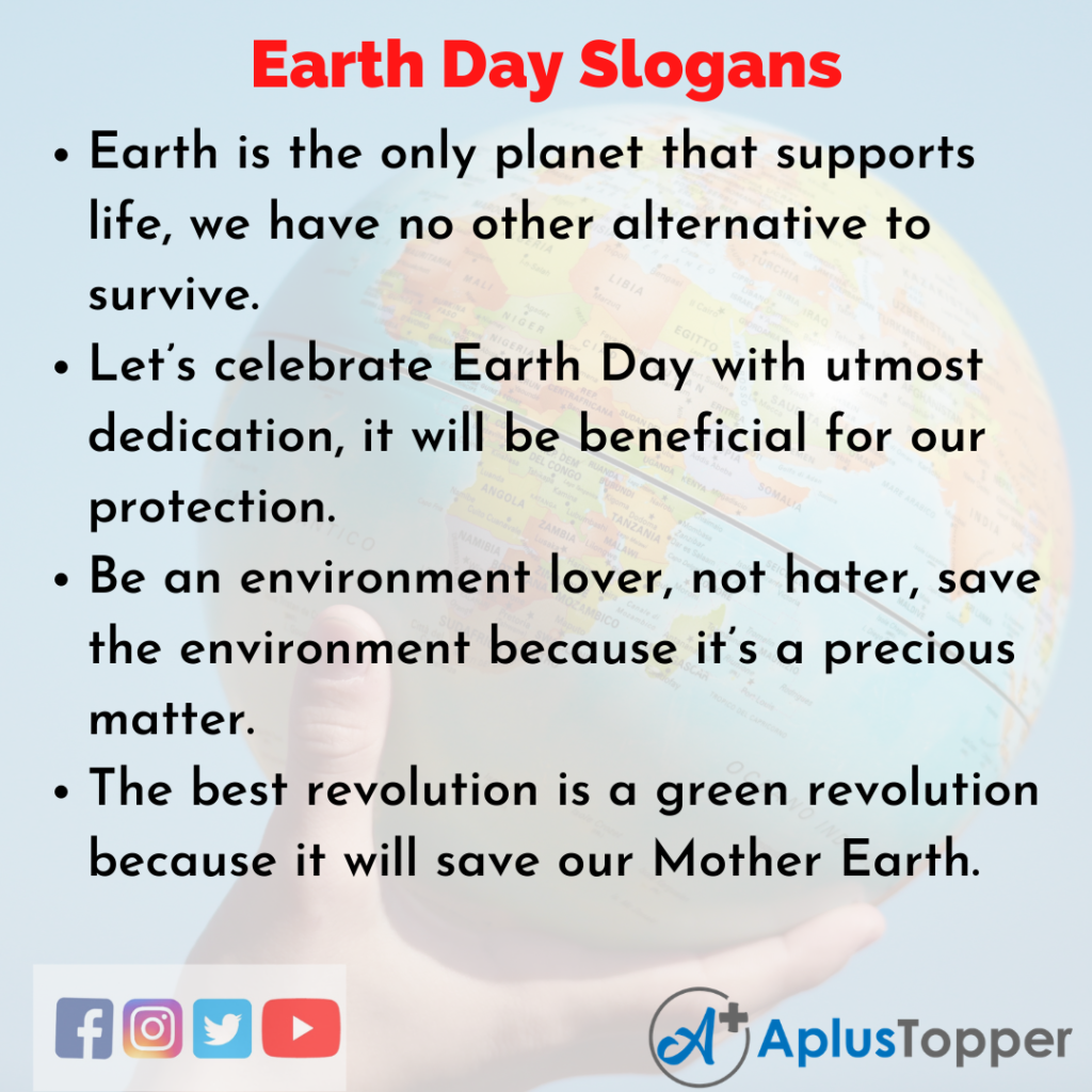 Earth Day Slogans Theme, Awareness, Unique and Catchy Earth Day