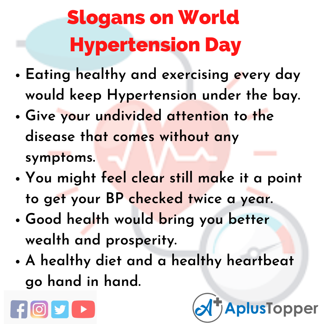 Catchy Slogans On World Hypertension Day