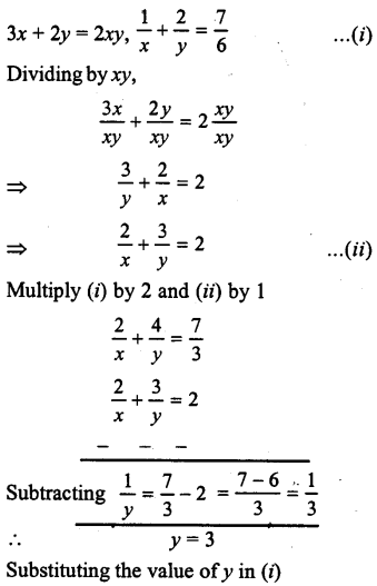 ML Aggarwal Class 9 Solutions for ICSE Maths Chapter 5 Simultaneous Linear Equations Chapter Test img-13