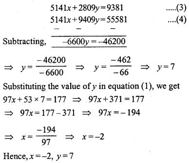 ML Aggarwal Class 9 Solutions for ICSE Maths Chapter 5 Simultaneous Linear Equations Chapter Test img-4