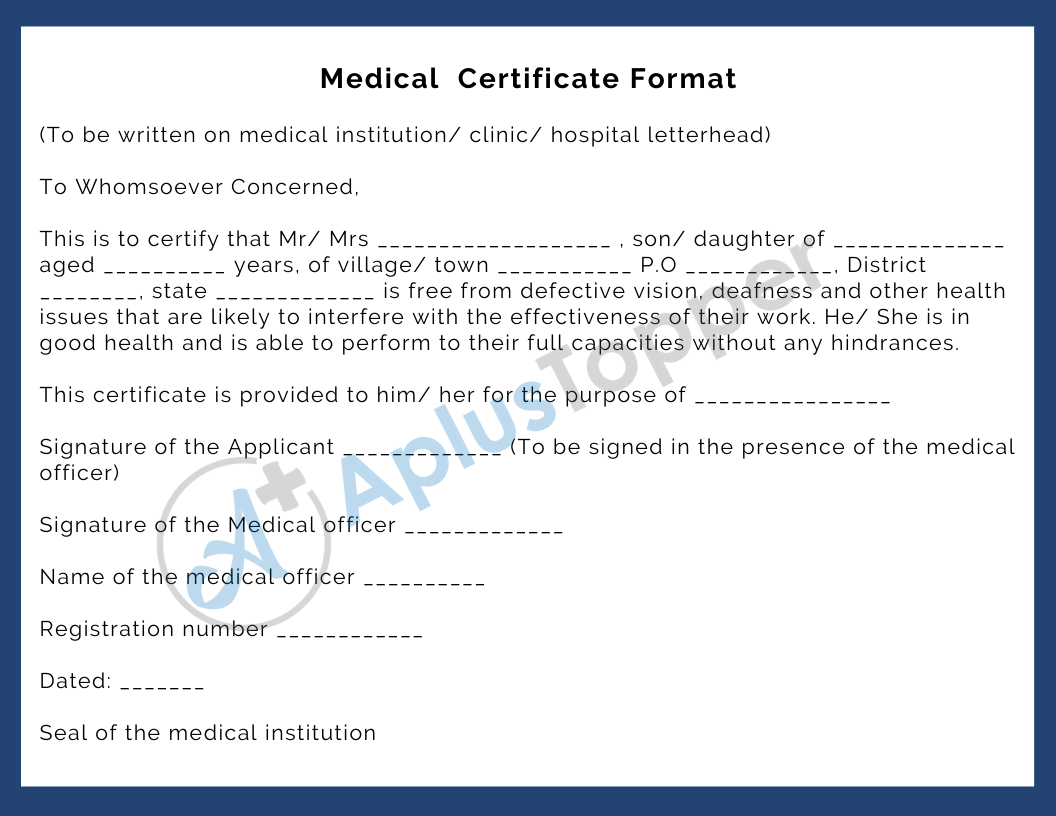 Medical Certificate  Purposes, Format, Guidelines and How To