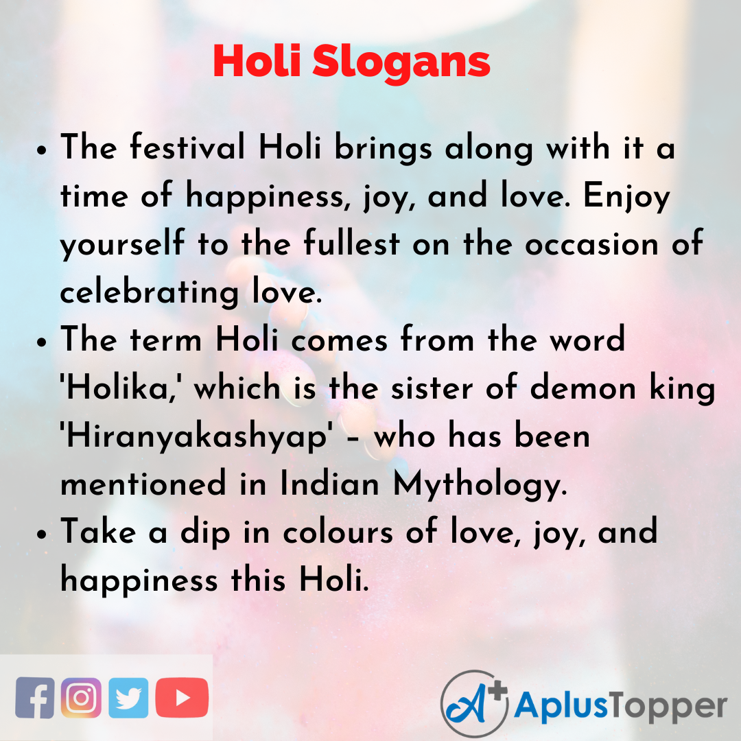 Slogans on Holi in English