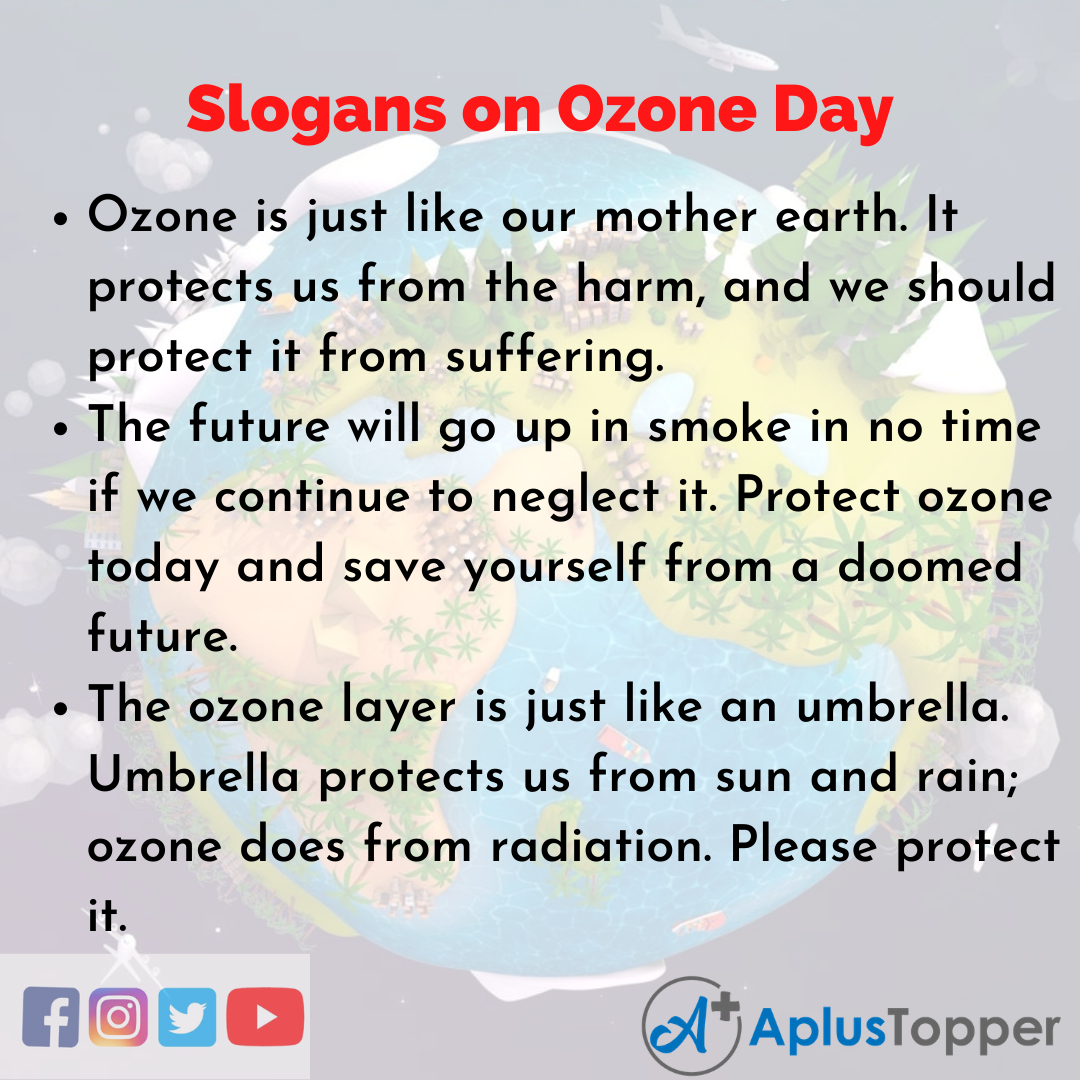Slogans on Ozone Day in English
