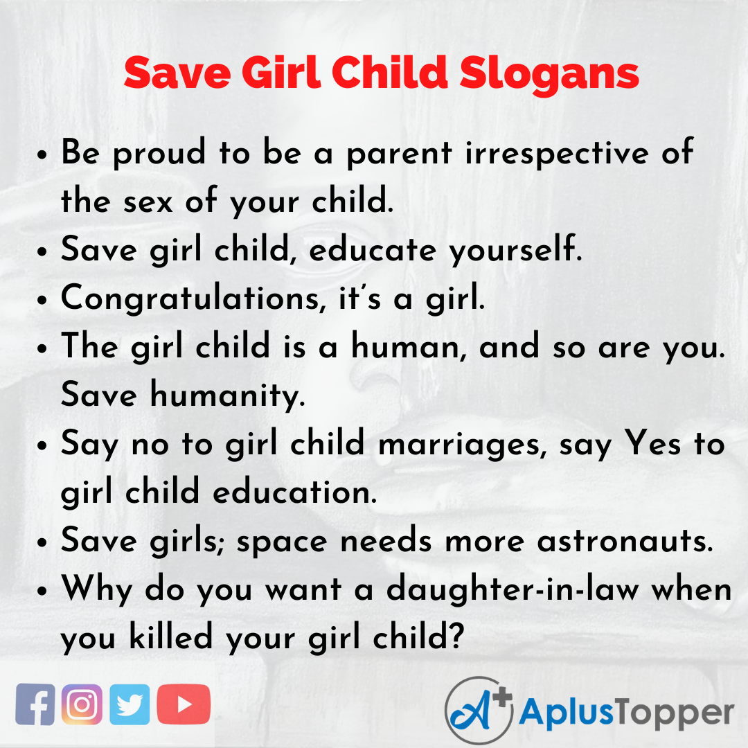 Slogans on Save Girl Child in English