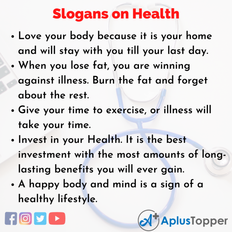 Health Slogans | Unique and Catchy Slogans on Health in English - A ...