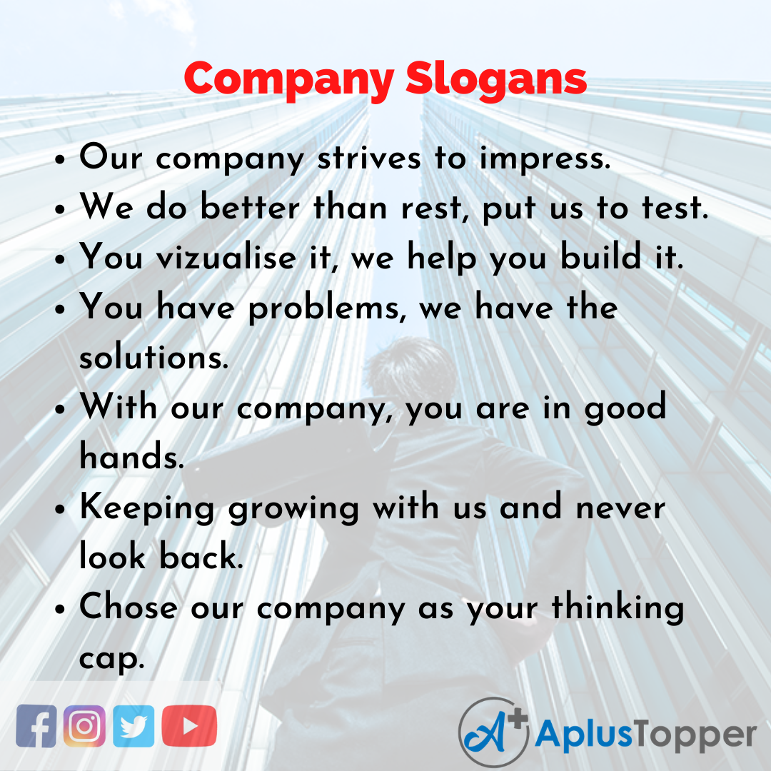 Company Slogans Unique And Catchy Company Slogans In English A Plus ...