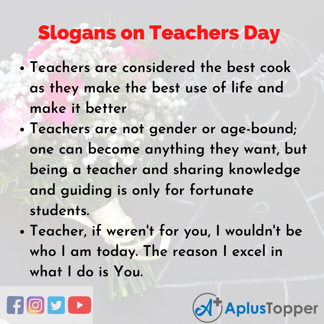 5 Slogans on Teachers Day in English