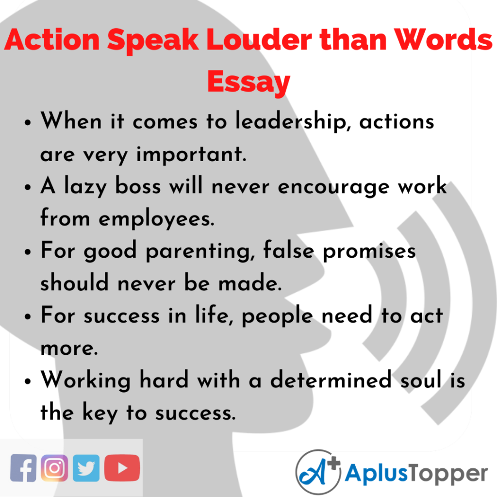 actions speak louder than words essay