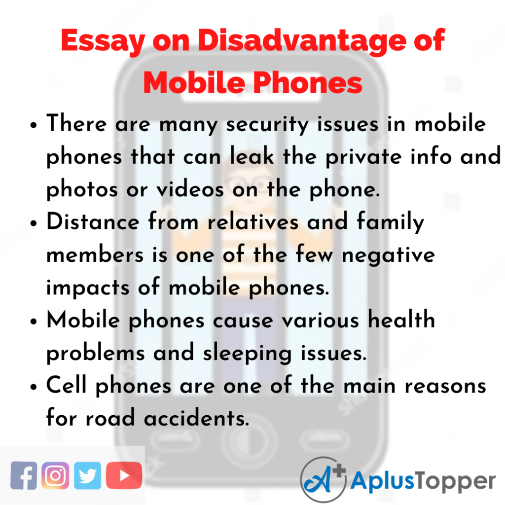 disadvantages of mobile phones short essay