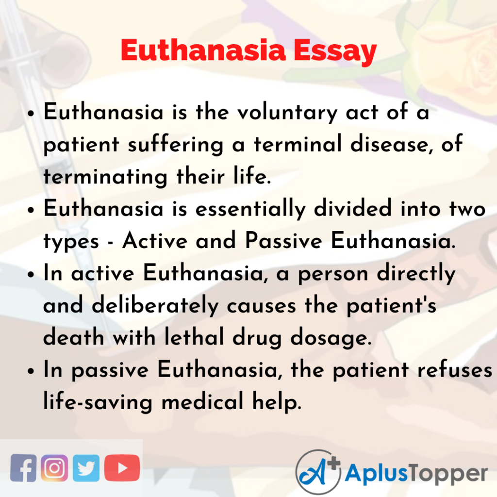 euthanasia for and against essay