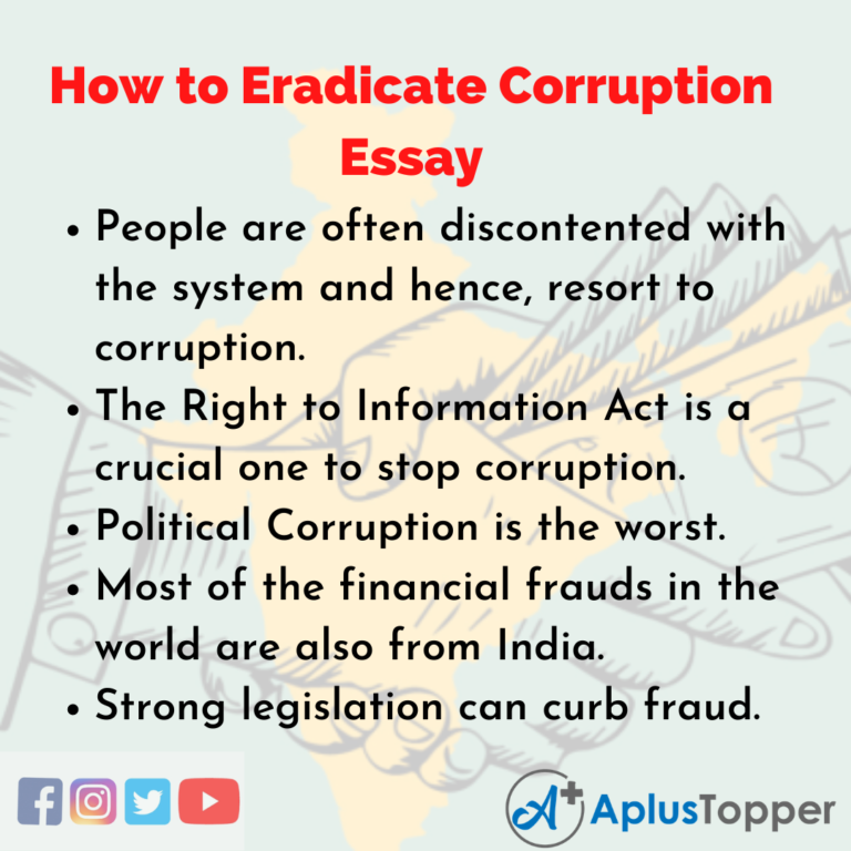 corruption essay with outline for b a