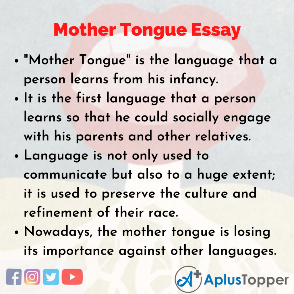 mother tongue essay meaning in gujarati