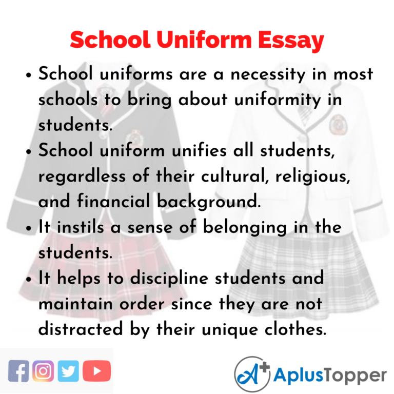 paragraph writing on school uniform