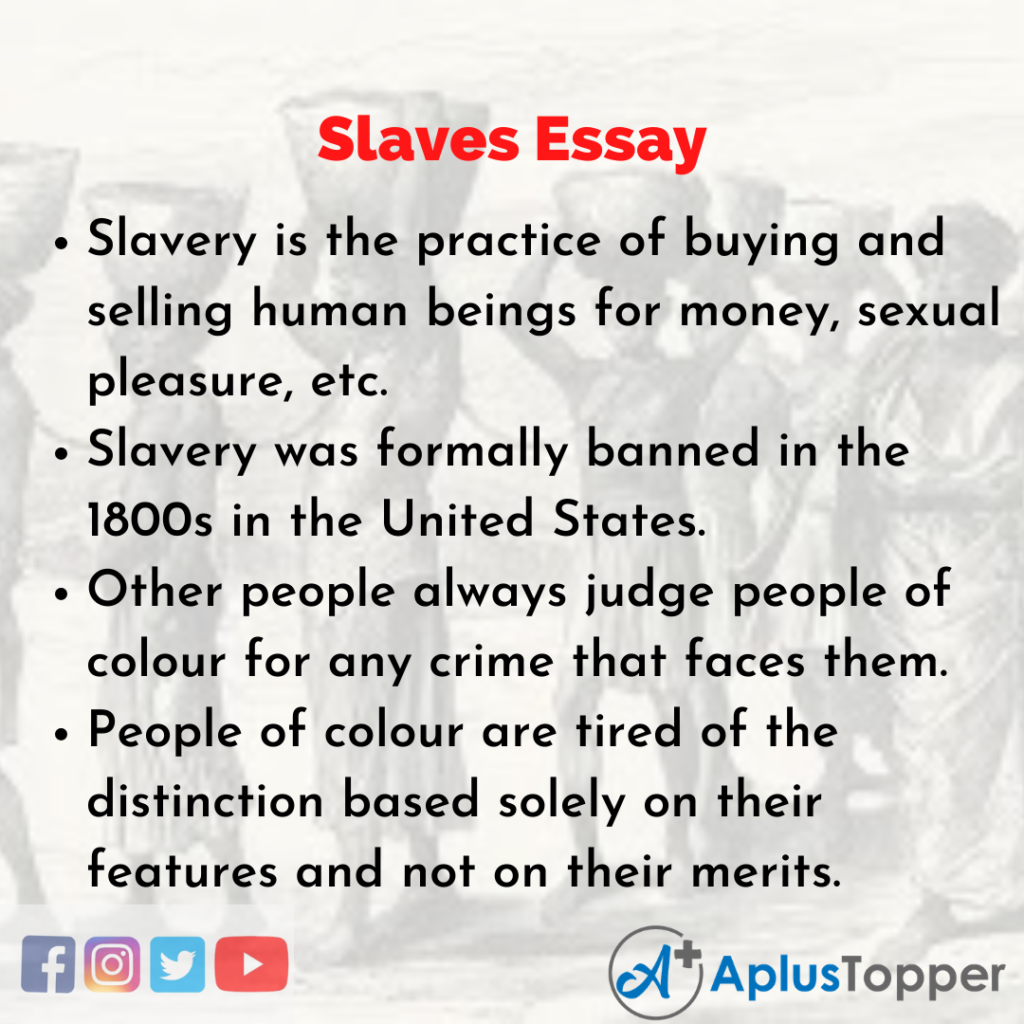 essay on slavery system