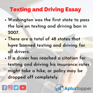Texting while driving essays
