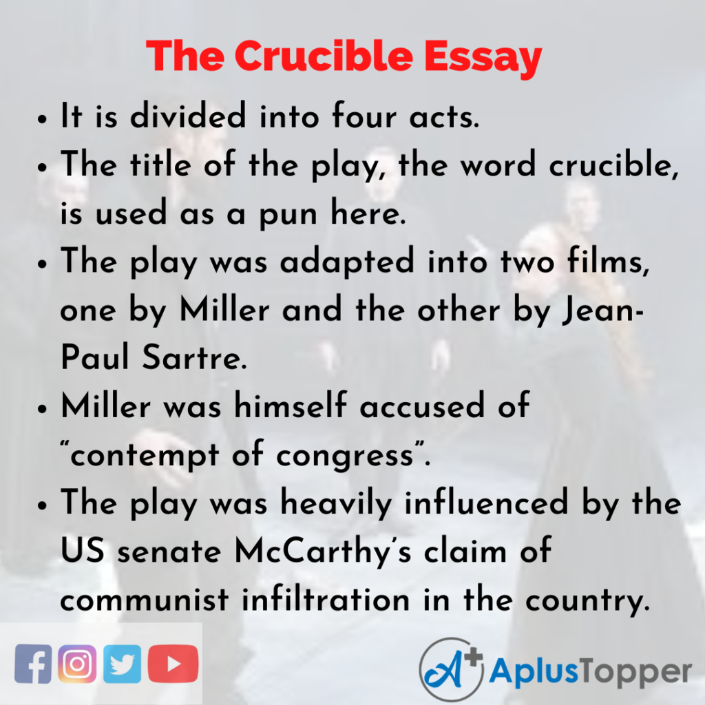 essay ideas for the crucible