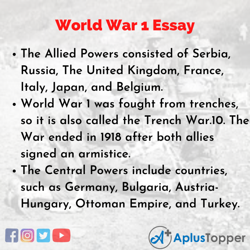 essay about world war i