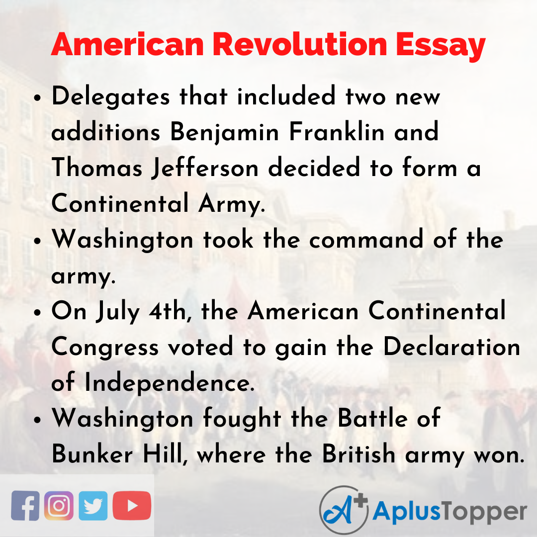 american revolution essay topics
