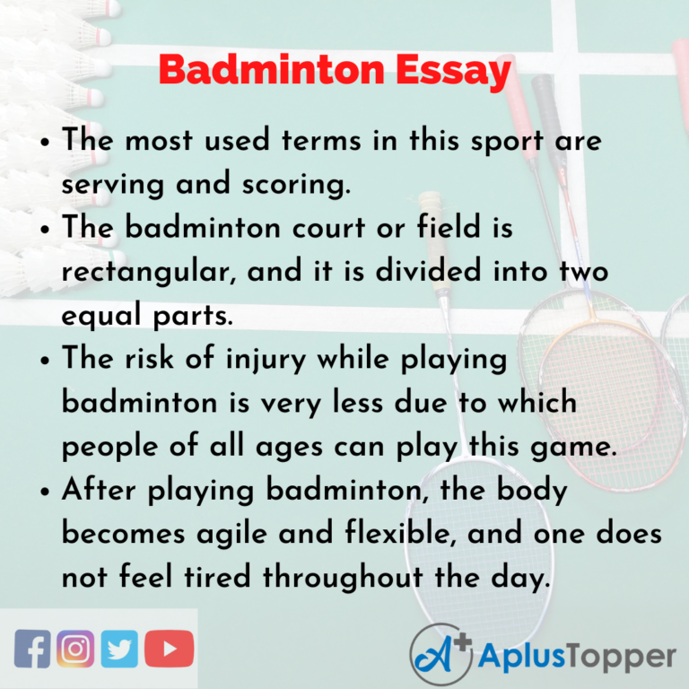 sport badminton essay