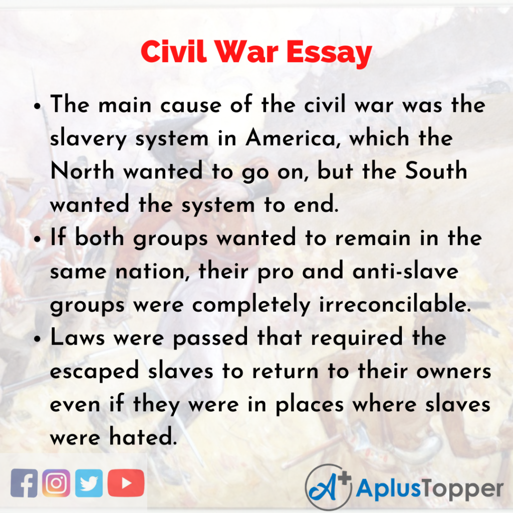 why did the civil war happen essay