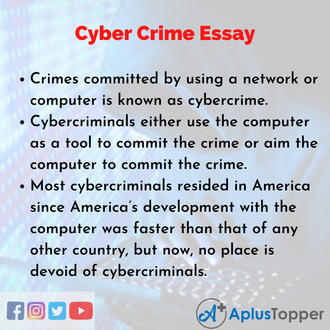 cyber crime and society essay