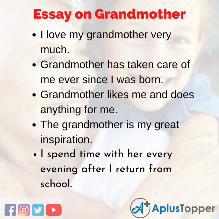 my grandmother essay for 5th class