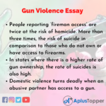gun violence essay pdf