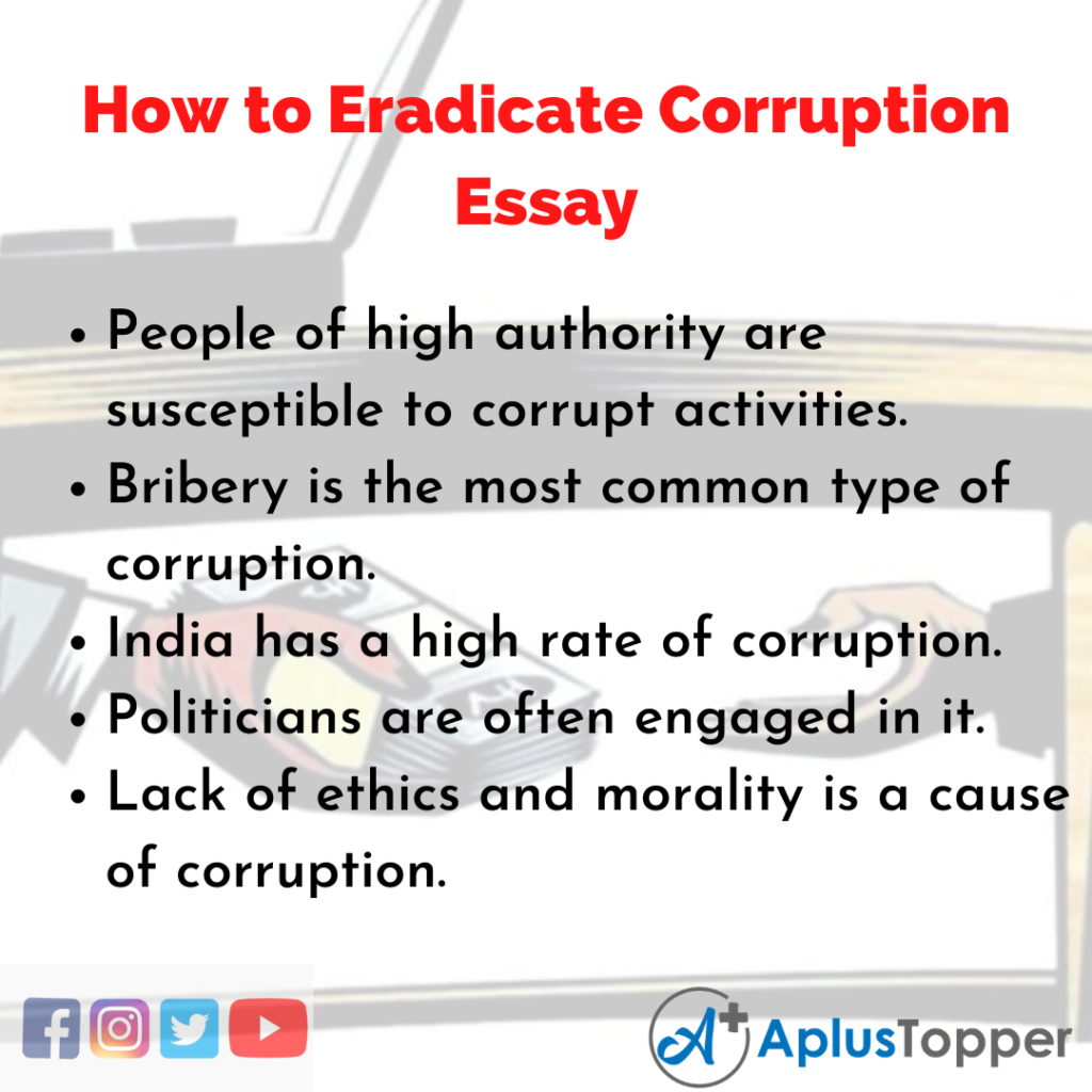 corruption essay in english 150 words