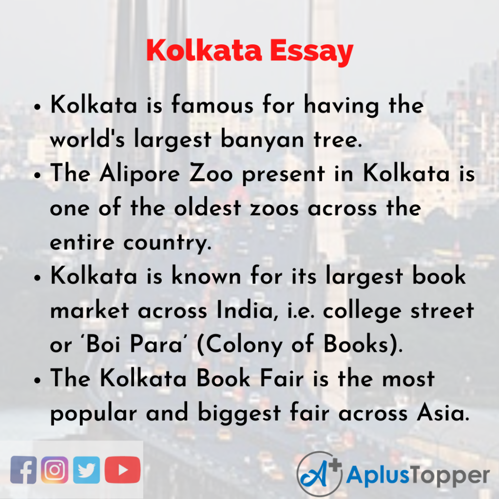 my city kolkata essay for class 7