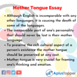Essay on mother tongue