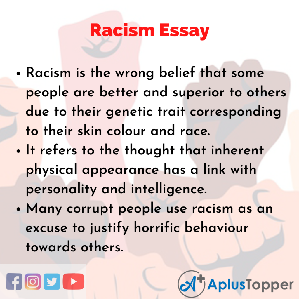 racism essay class 10