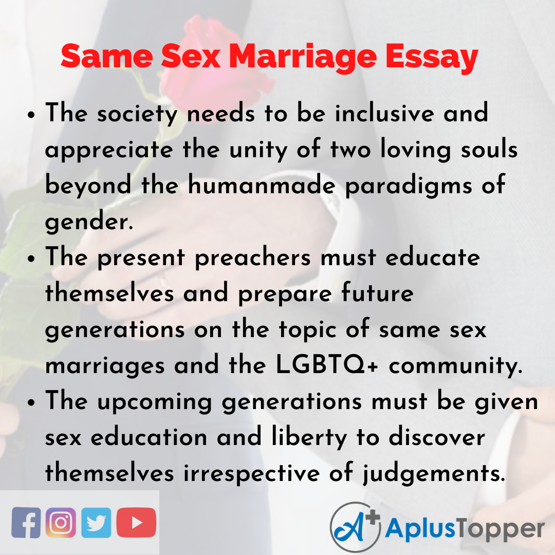 Essay on Same Sex Marriage