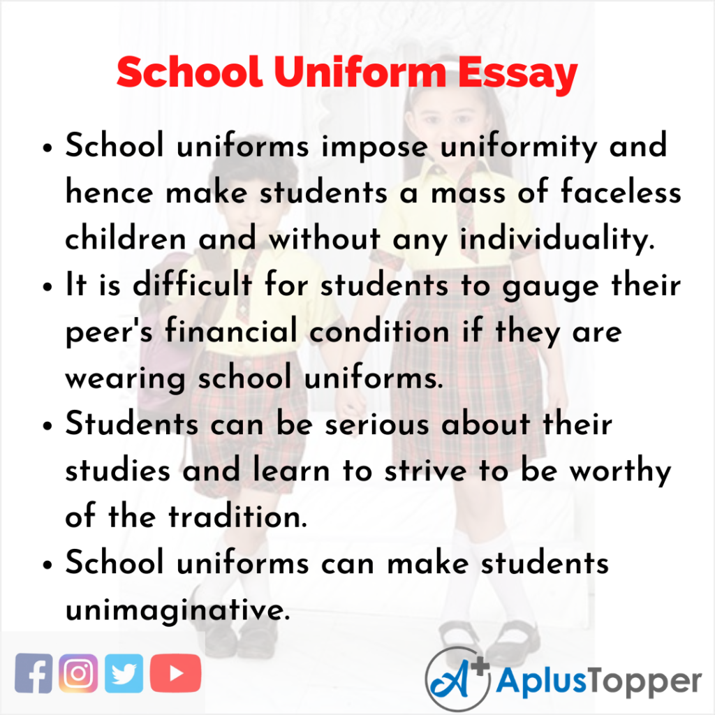 paragraph writing on school uniform