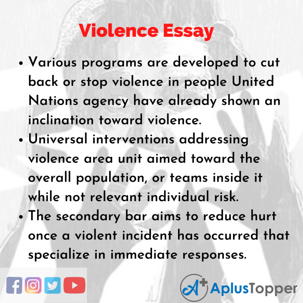 essay on violence in world