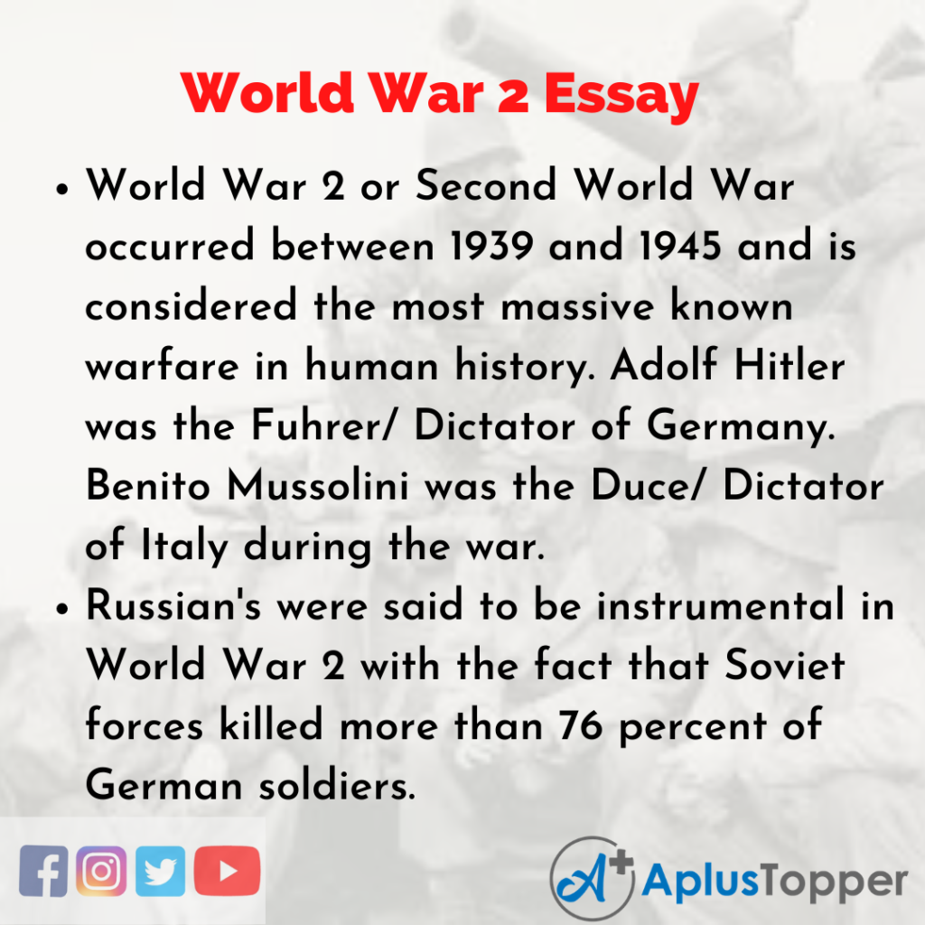 essay about world war two