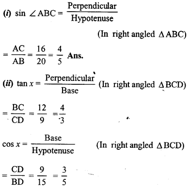 ML Aggarwal Class 9 Solutions for ICSE Maths Chapter 17 Trigonometric Ratios Chapter Test img-8